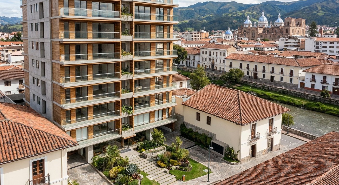 Edificio moderno Torres del Sol en Cuenca Ecuador - Imagen ilustrativa