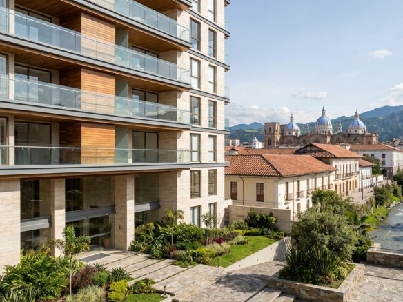 Edificio moderno de apartamentos en Cuenca Ecuador - Imagen ilustrativa