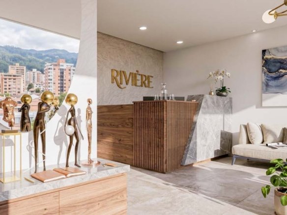 Lobby y recepción de Riviere con vista a Cuenca
