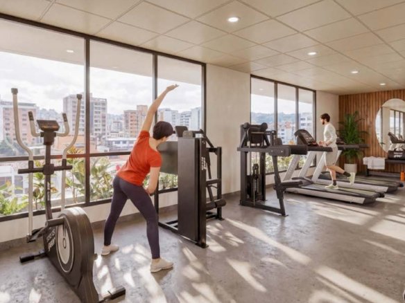 Gimnasio equipado con vista panorámica en Riviere, Cuenca