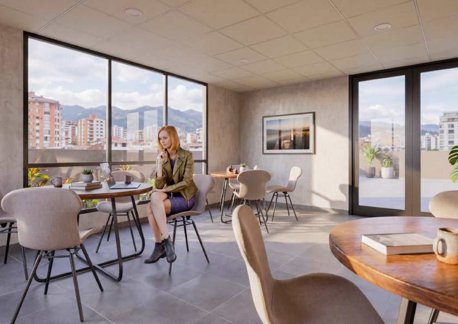 Espacio de coworking y lectura en Riviere, Cuenca