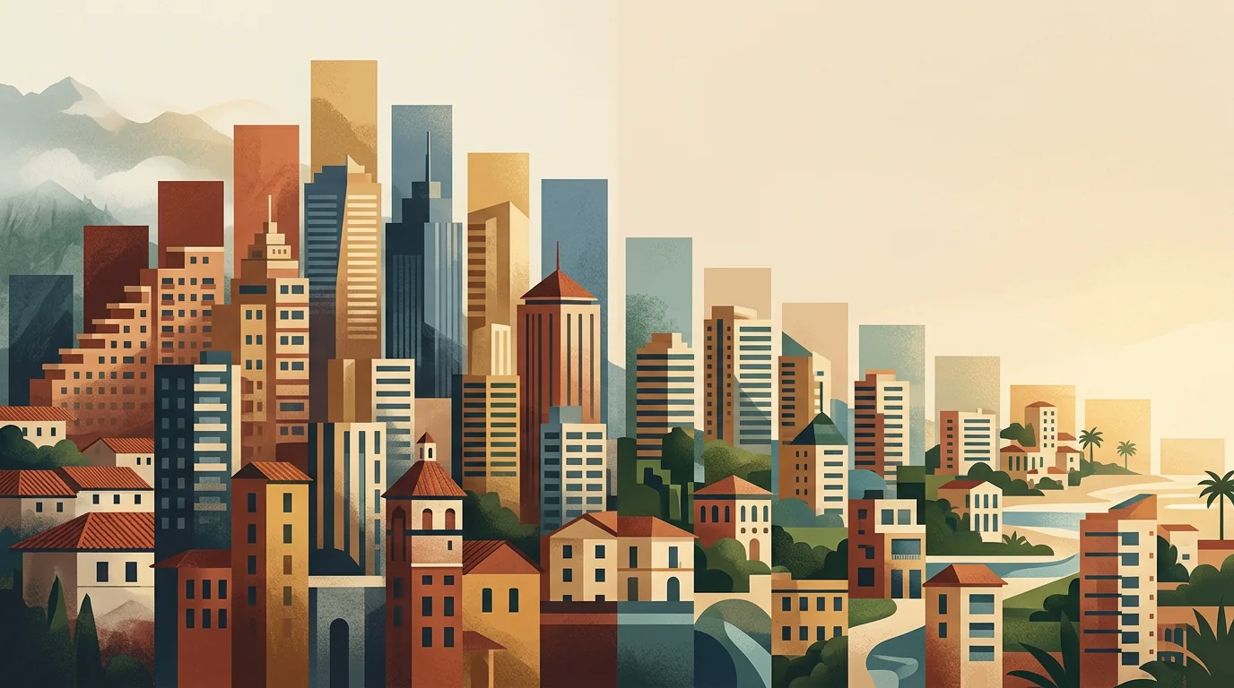 Ilustración conceptual del crecimiento de las ciudades más pobladas del Ecuador