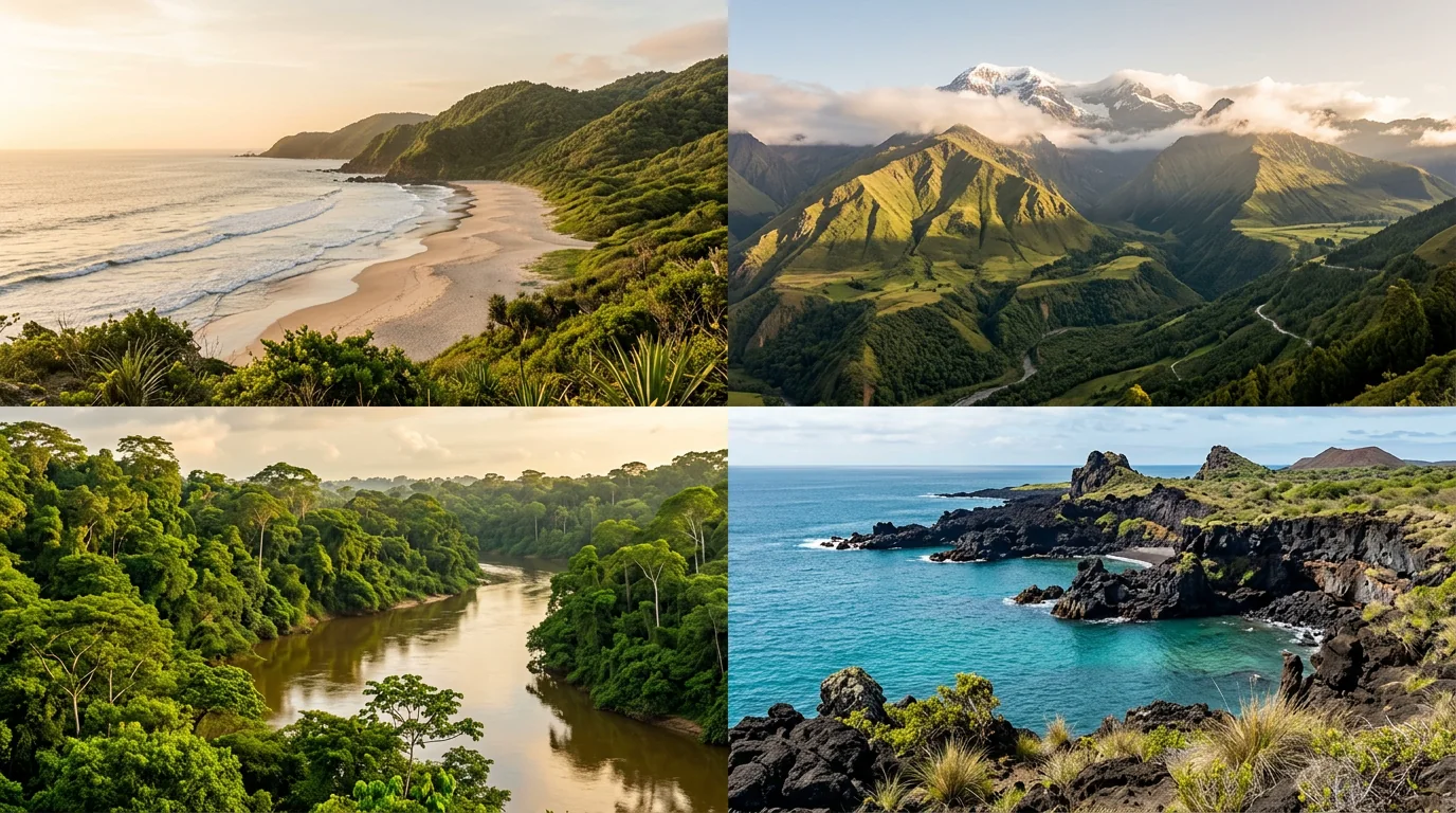 Paisajes conceptuales de Costa, Sierra, Amazonía y región Insular del Ecuador