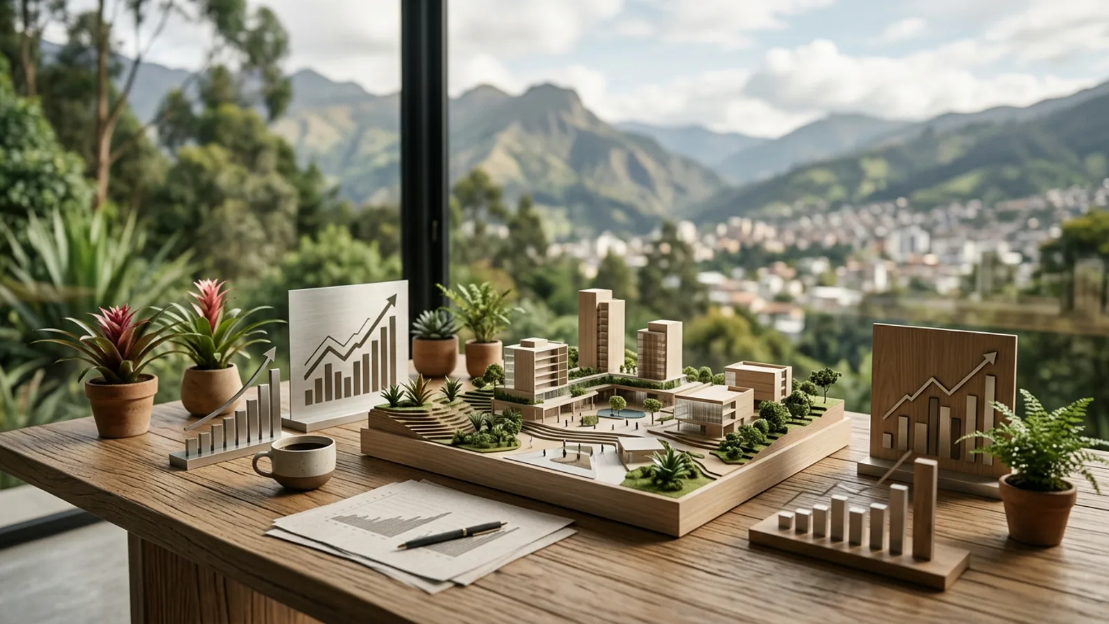 Maqueta conceptual para analizar una inversión inmobiliaria en Quito